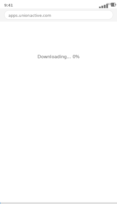 Animation showing the download complete notification and tapping Open